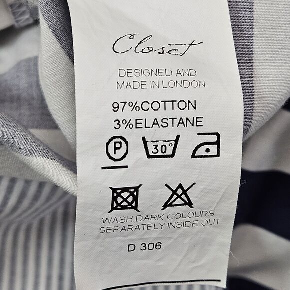 Closet London Navy & White Fit & Flare Sleeveless Dress Size 6 (10 In UK) Stripe - Picture 5 of 6